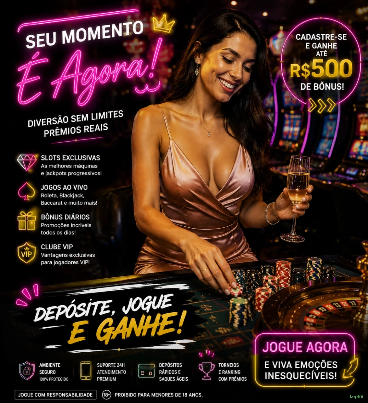 Jogos de Mesa Premium top88 - Blackjack, Roleta, Baccarat